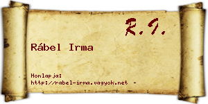 Rábel Irma névjegykártya